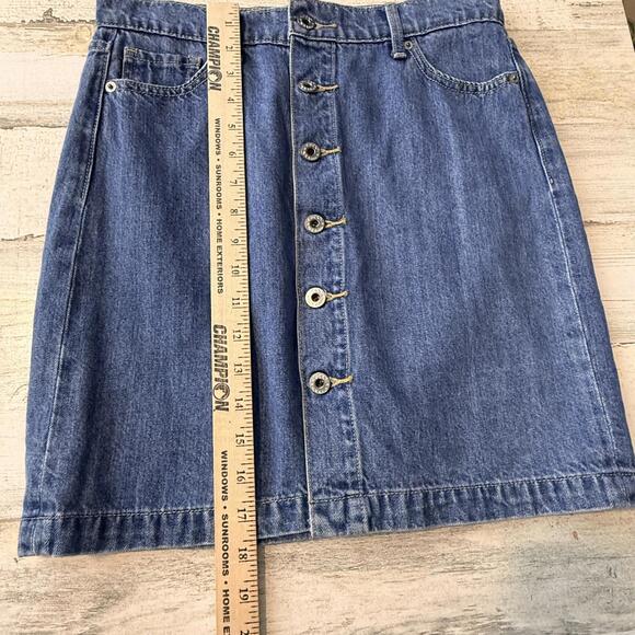 Lucky Brand Women's 4/27 Denim Button Front Skirt Blue Jean Casual Classic - Picture 14 of 15